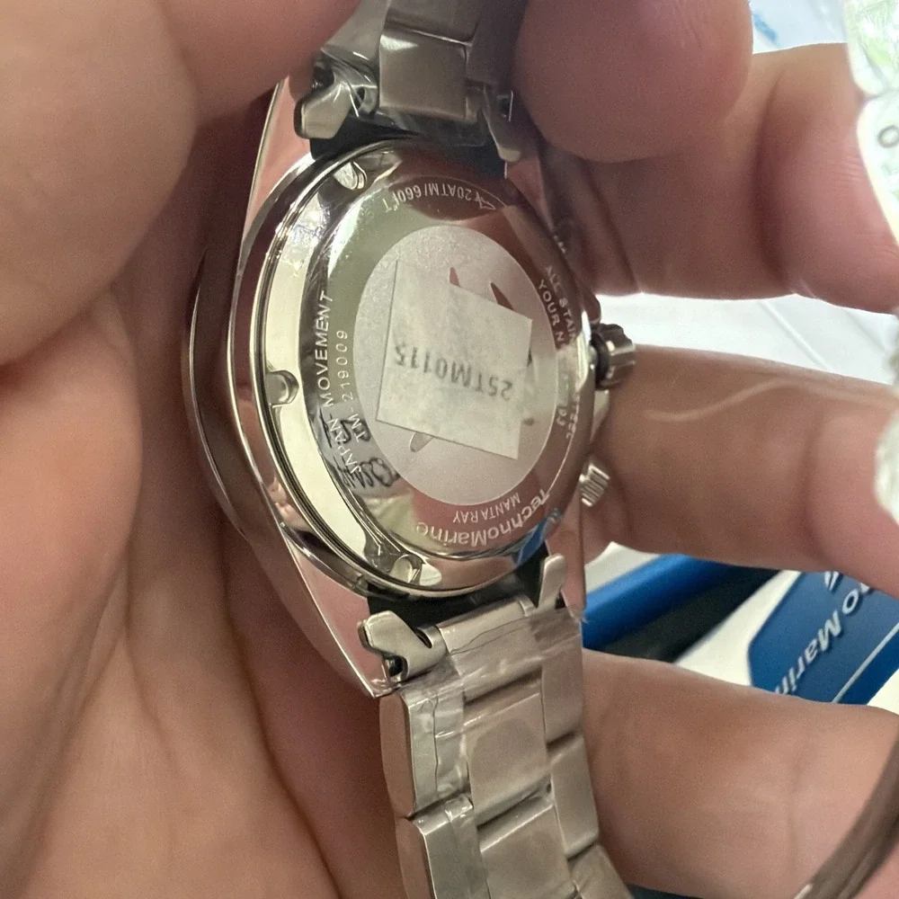 TechnoMarine Manta Ray Unisex Watch 38mm SS W/ Silver Dial TM-219009 New!!